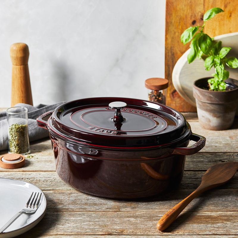 STAUB Cast Iron Oval Cocotte, Dutch Oven, 5.75-quart, serves 5-6, Made in France, 5 of 7