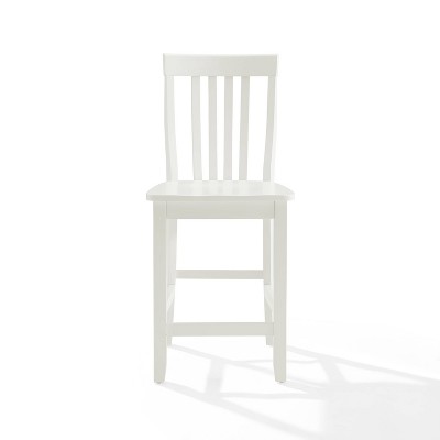Classic Schoolhouse 24" White Wood Counter Stool Set