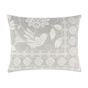 Filigree Grey Bird Decorative Pillow - Levtex Home - 1 of 3