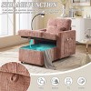 Multifunctional Chenille Chaise Lounge Recliner with Hidden Storage, Adjustable Phone Holder & Side Pockets for Small Spaces-3irtyhousy - 2 of 4