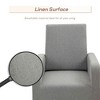 Resenkos 29.25''W x 34.75''D x 42.25''HAccent Lounge Rocking Chair, Solid Curved Wood Base and Linen Padded Seat, Simple assembly required, Grey Gray - 4 of 4