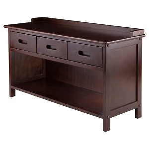 Adriana Entryway Storage Bench Walnut - Winsome: Wood Composite, Non-Upholstered, 2-Seater, Spot Clean - 1 of 4