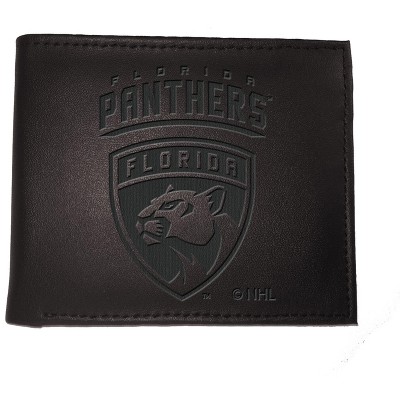 Evergreen NHL Florida Panthers Black Leather Bifold Wallet Officially Licensed with Gift Box