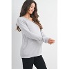 Hello Miz Womens Casual V Neck Long Sleeve Maternity Pullover Top - Heather Grey - X Large - 2 of 4