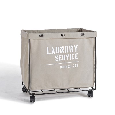 canvas laundry hamper with lid