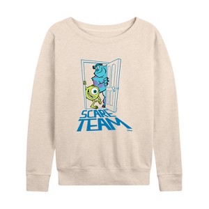 Women's - Disney - Scare Team Lightweight French Terry Wide Neck Long Sleeve Shirt - 1 of 4