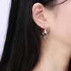 Hoop Earrings for Women Purple Cubic Zirconia White Gold Plated Ginger Lyne Collection - 3 of 4