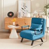 SeaCamel 5-in-1 Chair Bed Sleeper - Adjustable Backrest & Pillow, Comfy Folding Futon for Small Spaces, Apartments, Office - Blue - 3 of 4