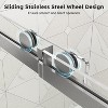 Zevemomo 56"-60" W x 76" H Shower Door, Frameless Sliding with 1/4" (6mm) Clear Tempered Glass, Noiseless & Shatterproof,Reversible Installation - 3 of 4