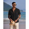 COOFANDY Men's Short Sleeve Button Up Vacation Camp Shirt Summer Beach Wrinkle Free Linen Shirt Big and Tall - 2 of 4