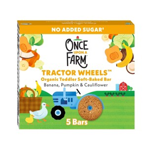 Once Upon a Farm Tractor Wheels Banana Pumpkin & Cauliflower Baby Snacks - 3.35oz - 1 of 4