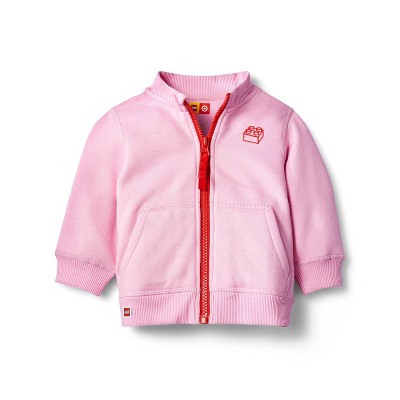 Baby Adaptive Brick Embroidered Track Zip-Up Sweatshirt - LEGO® Collection x Target Pink Newborn