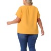 Agnes Orinda Women's Plus Size Elegant Pleated Petal Tulip Short Sleeve Office Work Summer Blouses - 4 of 4