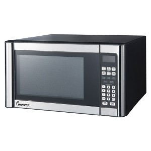 Impecca 1.1 Cu Ft Countertop Microwave Oven, 1000W w/ 10 Power Levels and LED Digital Display, Stainless Steel - 1 of 3