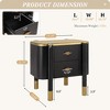 JANSNO Modern Nightstand with 2 Drawers, Curved Profile & Feather-Shaped Metal Handles - 3 of 4