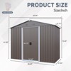 Kumasinova 8x4 Ft/6x5 Ft Metal Outdoor Storage Shed with Lockable Doors and Air Vent for Backyard Garden,Patio,Gray - 2 of 4