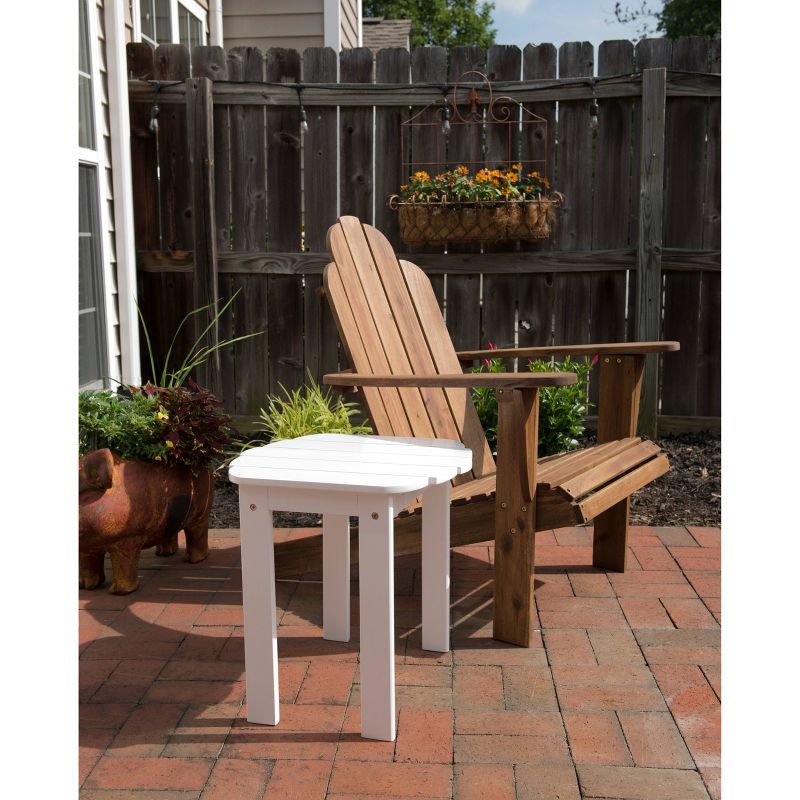 Outdoor Acacia Wood Oval Adirondack Accent Table White - Linon, 6 of 13