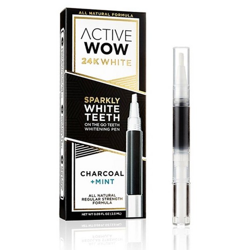 Active Wow White Charcoal Teeth Whitening Pen with Mint - 0.09 fl oz - image 1 of 4
