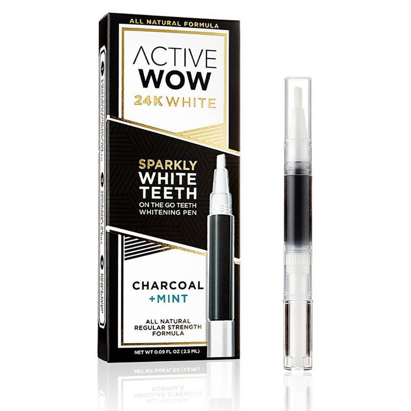 Active Wow White Charcoal Teeth Whitening Pen with Mint - 0.09 fl oz, 1 of 14