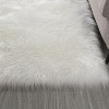 LunaLulinlk White "Cozy Collection" Ultra Soft Fluffy Faux Fur Sheepskin Area Rug - 2 of 4