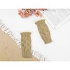 INSPIRE CHIC Women's Knit Lacework Wrist Thumb Hole Half Finger Sleeves Gloves for Christmas Windproof 1 Pair - 4 of 4