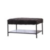 Grungis Faux Fur Storage Benches with Metal Legs and Wooden Open Shelf,Upholstered Storage Ottoman,Storage Ottoman Bench for Living Room - 4 of 4