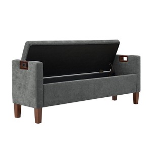 Daniel Storage Bench With Solid Wood Legs | ARTFUL LIVING DESIGN - 1 of 4