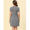 cheibear Women's Deep V Neck Short Sleeve Soft Stretchy Pajama Dress - 3 of 4