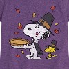 Girls' - Peanuts - Thanksgiving Scene Fitted Short Sleeve Graphic T-Shirt - 2 of 4