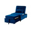 Velvet Adjustable Sleeper Lounge Chaise Chair with Pillow and Convertible Design for Living Room - 4 of 4