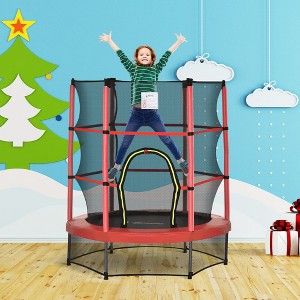 Okak 4.6/5/5.3 FT Toddler Trampolines, Mini Trampoline with Safety Enclosure and Steel Frame, Outdoor Trampolines for Garden, Patio - 1 of 4