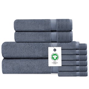Delara Organic Cotton Luxuriously Plush Bath Towel Set, GOTS & Oeko-TEX Certified, Soft, Quick Dry & Ultra-Absorbent - 1 of 4