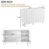 Cream Style Shoe Cabinet With Wave Doors And 5 Solid Wood Legs,Shoe Cabinet With Adjustable Shelves,Storage Cabinet For Living Room-Cuddlewood - 4 of 4