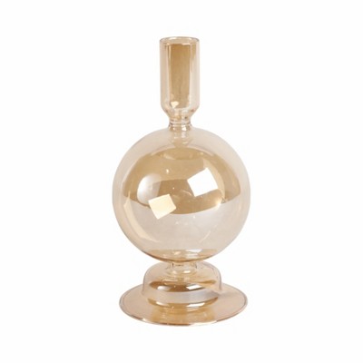 Glass Taper Candle Holder - Modern Decorative Contemporary Pillar Holder for Home, Office, Bedroom & Living Room