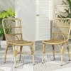 Durable Hand-Woven Rattan Patio Chair Set with Sturdy Iron Frame, 400lbs Capacity, Weather-Resistant, No Assembly Required-Coolbibila - 2 of 4