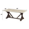 Rectangle Marble Coffee Table with Weathered Espresso Wood Base for Living Room or Lounge - 2 of 4