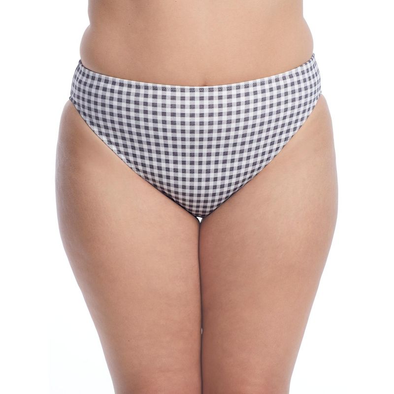 Elomi Women's Plus Size Checkmate Mid-Rise Bikini Bottom - ES800372, 1 of 3
