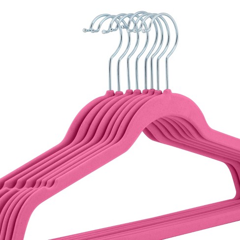 Simplify Kids 100 Pack Velvet Hangers in Pink 