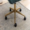 GlasFlength Task and Office Chairs Modern Teddy Fabric Adjustable Height Swivel Chair with Gold Base for Home Office, Green, 24.8"*22.8"*33.8" - 4 of 4