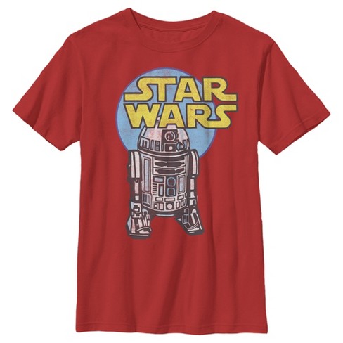 Boy\'s Star Wars: A Target New Large R2-d2 Hope - T-shirt - Red Retro 
