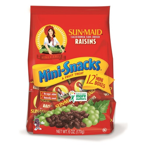 Sun Maid Raisins Mini Snacks 12ct 6oz Target