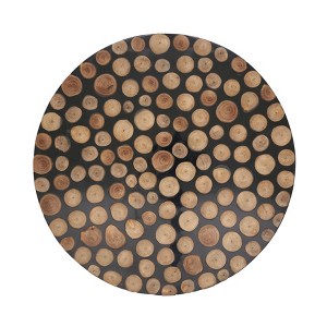 Saro Lifestyle Artisan Wood and Resin Charger Plate (Set of 4), 13"x13", Black - 1 of 4