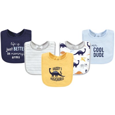 Image of Hudson Baby Infant Boys Cotton Bibs, Hugasaurus, One Size