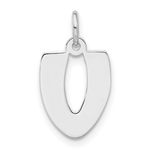Black Bow Jewelry Sterling Silver, Kate Collection, Bubble Block Initial V Pendant - 1 of 4
