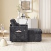 KWPZQEB Modern Recliner Chair, Upholstered Leisure Chair with Phone Bracket & Pillow, Reclining Sofa Chair with Storage for Living Room - 4 of 4