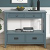 CAVINAS 36 inch Rectangle Farmhouse Console Table,Retro Entryway Table with 4 Drawers and Storage Shelf for Living Room,Hallway - 2 of 4