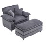 NicBex 56.3 Inch Modern Corduroy Single Sofa with 2 Toss Pillows and A Ottoman, Comfy Sofa- Deep Seat Couch for Living Room - 4 of 4