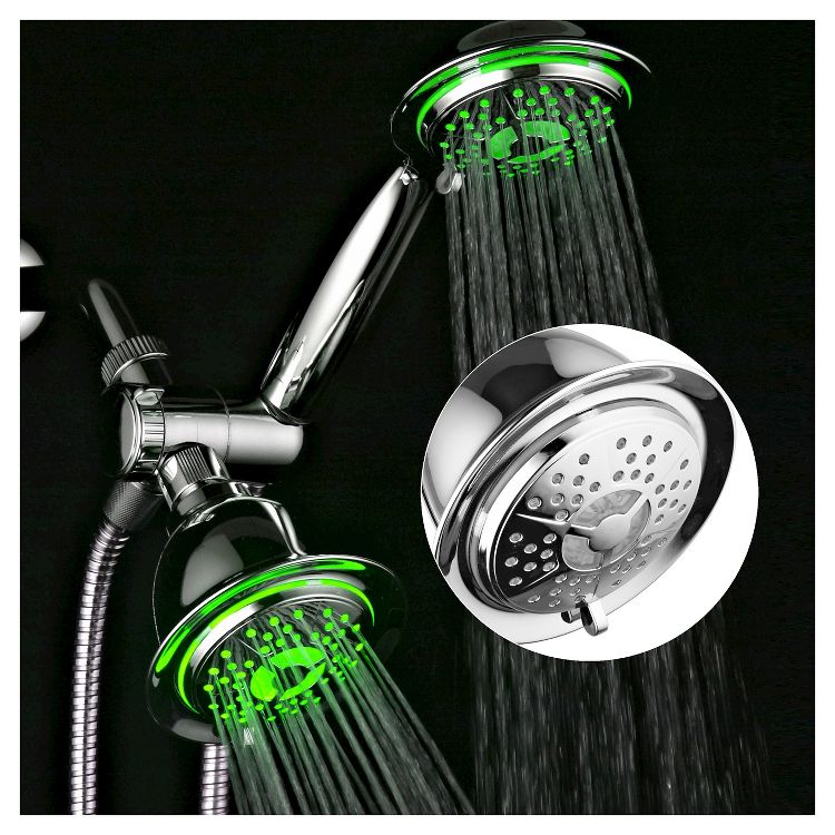 Led Combo Shower System Chrome - DreamSpa: 2-in-1 Rainfall & Massage with 5ft Stainless Steel Hose, 2 of 6