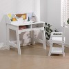 Kids Study Desk and Chair Set, Wood Writing Table with Storage Bins, Kids Study Desk with Bookshelf, Bulletin Board, Computer Desk for Boys Girls - 2 of 4