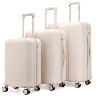 Beige best sale luggage set